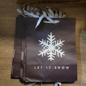 12 x Christmas Gift Bag LET IT SNOW Heavy Medium NEW Holiday
